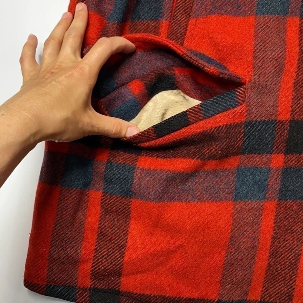 Vintage Robert Hall Buffalo Plaid 50's Jacket Size 46 XL